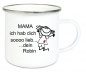 Preview: ♥ Tasse Emailletasse Strichmännchen Mama... Name,  Wunschname, Dankeschön, Abschied, Jubiläum, Geschenk, Becher von Lüttentüddel